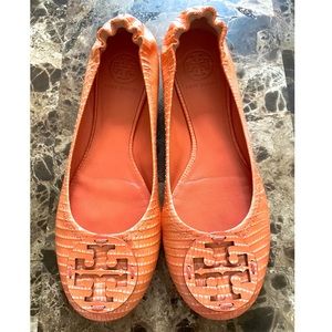 Tory Burch embossed leather ballet flats